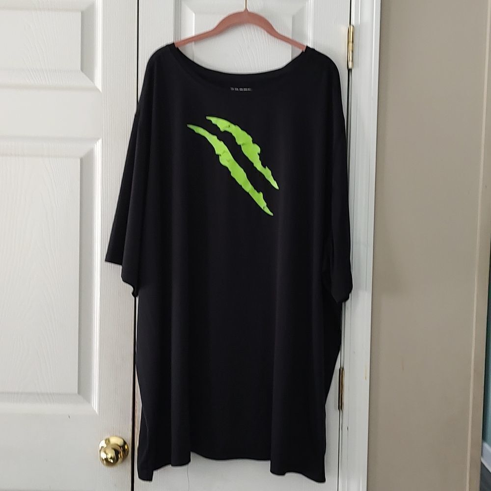 KS Sport black lime green polyester shirt  Sz 5XL Tall NWOT
